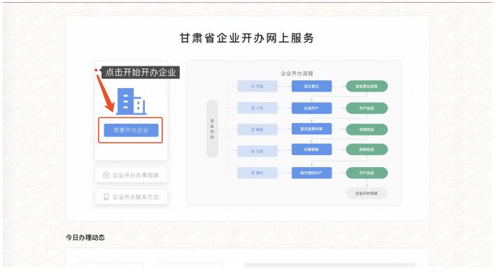 甘肃企业开办一网通办公司注册登记流程说明